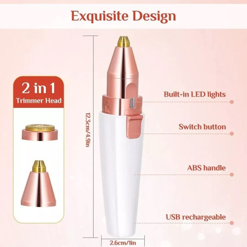 Depiladora Vello Facial-Cejas 2en1 blanco