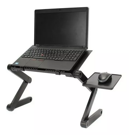 Mesa Ajustable Portátil Multiuso Laptop Table T8 Ventilación Color Negro