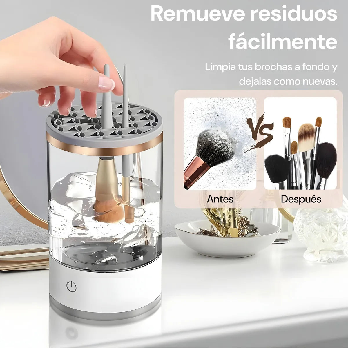 Limpiador Brochas Maquillaje Automatica