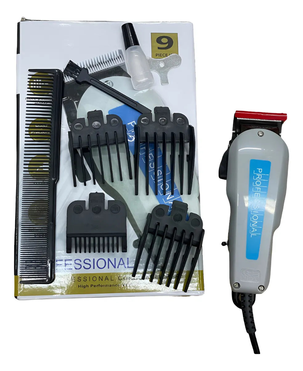 Máquina Peluquera Professional 9 Piezas Gris