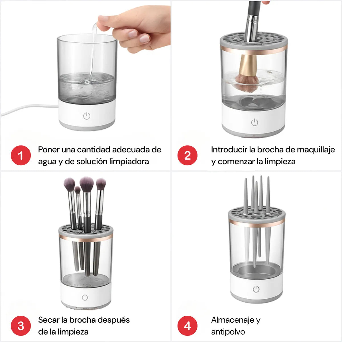 Limpiador Brochas Maquillaje Automatica